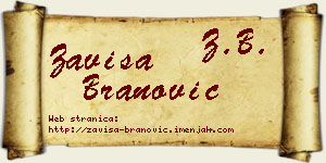 Zaviša Branović vizit kartica